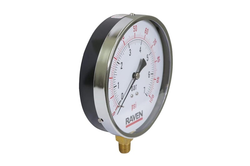 Supply Giant 4.5" inch Dial Utility Dry Water Pressure Gauge, Ideal for Swimming Pool Filter - Sprinkler - Spa - Well Pump - Aquarium - Water Hose, 1/4" NPT Lower Mount Brass Connection (0-100 psi) - Image 2